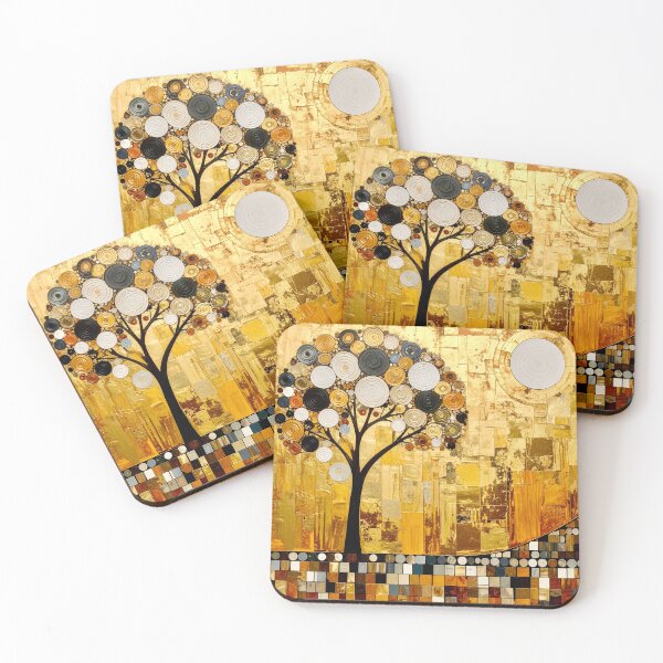 Item preview, Ornate Gold Leaf and Mosaic Circle Tree designed and sold by Vicky Brago-Mitchell®.