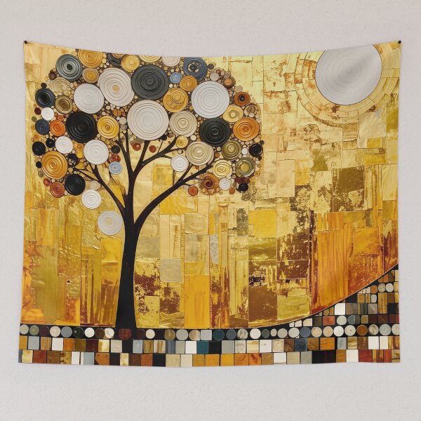 Item preview, Ornate Gold Leaf and Mosaic Circle Tree designed and sold by Vicky Brago-Mitchell®.