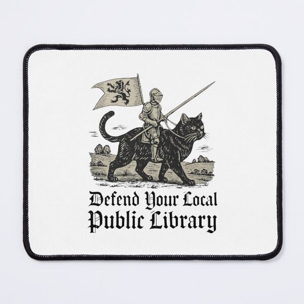 Item preview, Knight Cat Public Library Support Art designed and sold by Libbieomaguera.