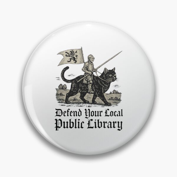 Item preview, Knight Cat Public Library Support Art designed and sold by Libbieomaguera.