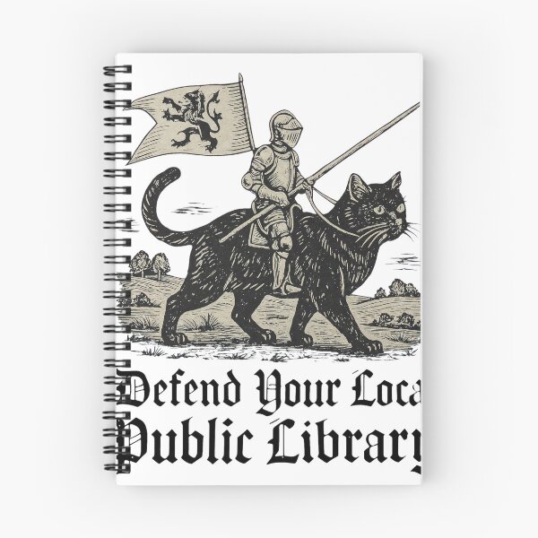 Item preview, Knight Cat Public Library Support Art designed and sold by Libbieomaguera.
