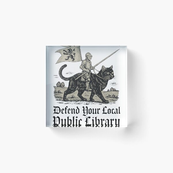 Item preview, Knight Cat Public Library Support Art designed and sold by Libbieomaguera.