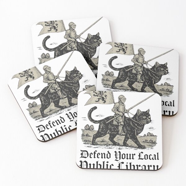 Item preview, Knight Cat Public Library Support Art designed and sold by Libbieomaguera.
