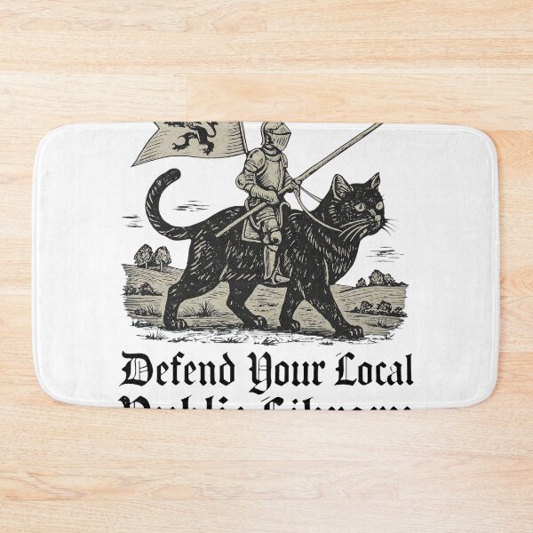 Item preview, Knight Cat Public Library Support Art designed and sold by Libbieomaguera.