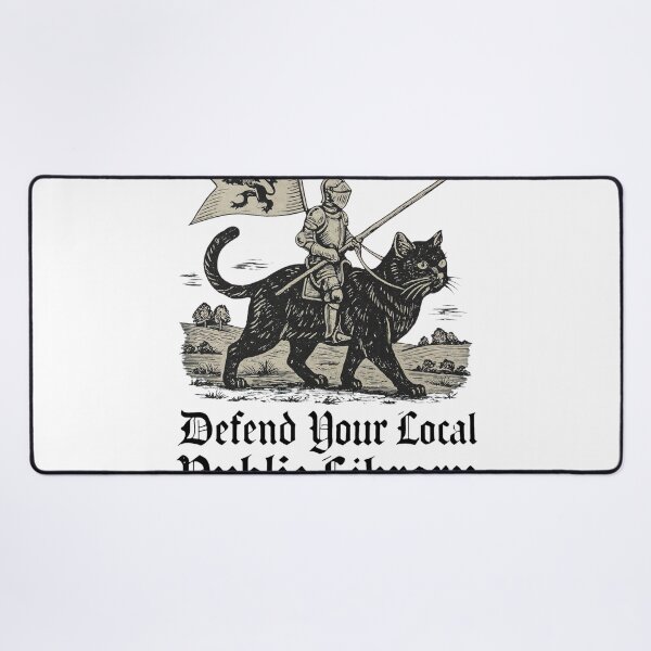 Item preview, Knight Cat Public Library Support Art designed and sold by Libbieomaguera.