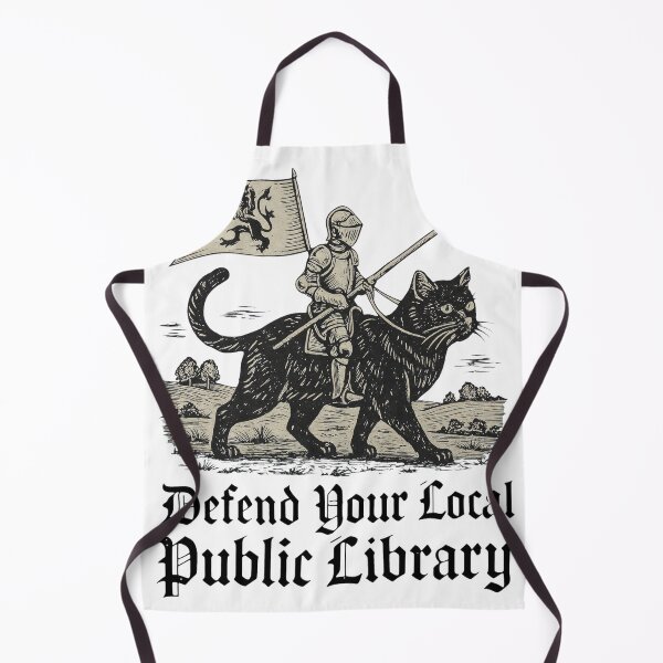 Item preview, Knight Cat Public Library Support Art designed and sold by Libbieomaguera.