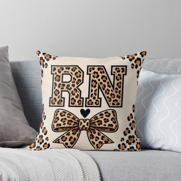 Item preview, Leopard Print RN Registered Nurse Throw Blanket designed and sold by ClinicalHubs.