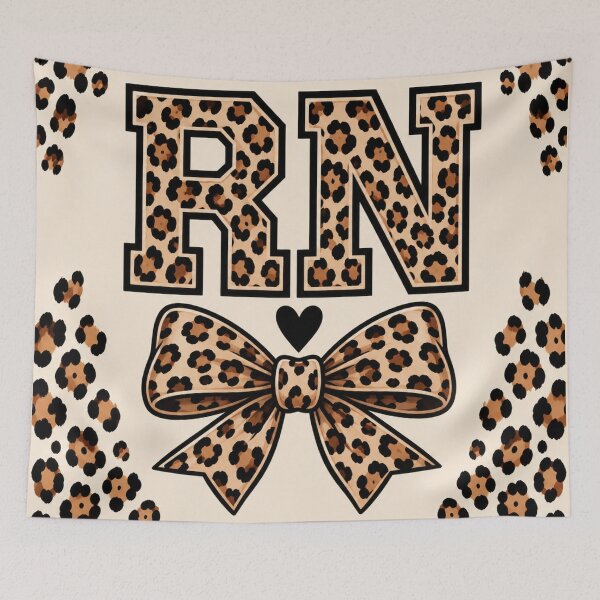 Item preview, Leopard Print RN Registered Nurse Throw Blanket designed and sold by ClinicalHubs.