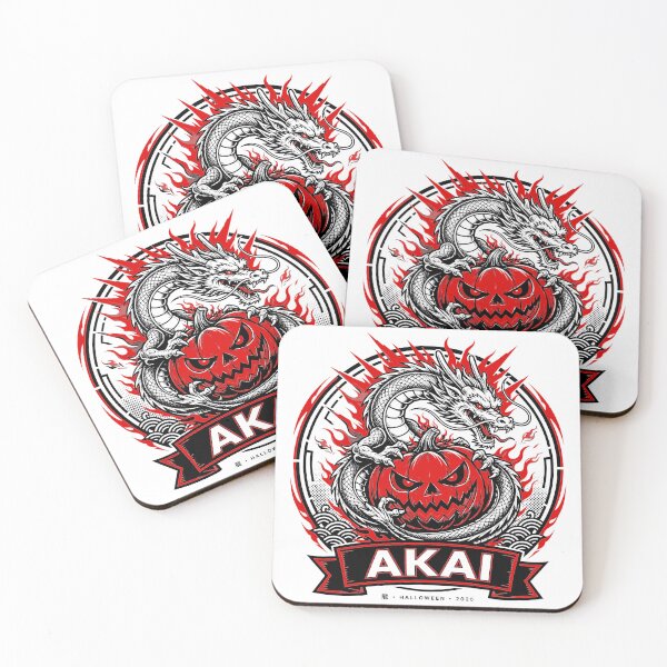 Item preview, AKAI Japanese Dragon Pumpkin - Evil Halloween Emblem designed and sold by Tsuiho_art.
