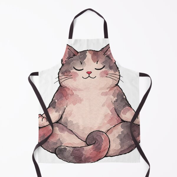Item preview, Chubby Meditation Cat Sitting in a Calm Zen Pose designed and sold by Jessie's Palette.