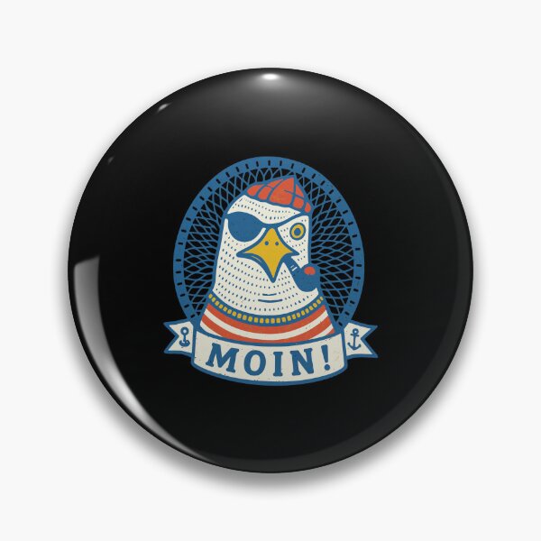 Item preview, Moin Seagull Pirate with Pipe Retro Nautical Design designed and sold by Libbieomaguera.