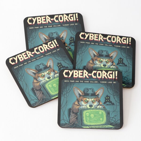 Item preview, Cyber Corgi Mystery Detective Dog Retro Art designed and sold by Libbieomaguera.
