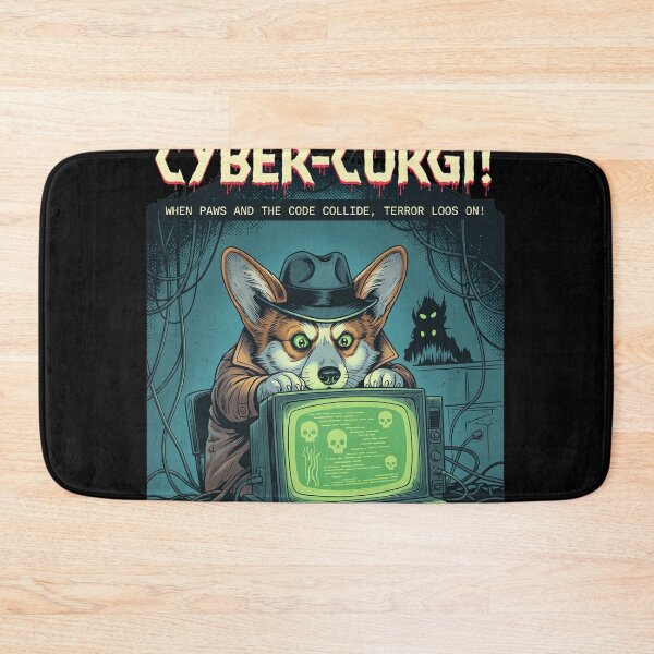 Item preview, Cyber Corgi Mystery Detective Dog Retro Art designed and sold by Libbieomaguera.