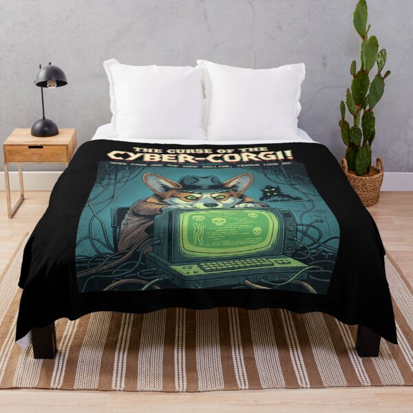 Item preview, Cyber Corgi Mystery Detective Dog Retro Art designed and sold by Libbieomaguera.