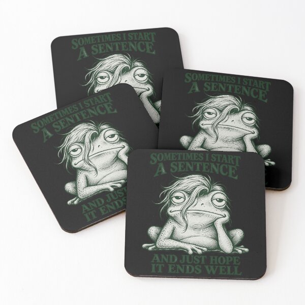 Item preview, Sometimes I Start A Sentence Funny Tired Frog Social Anxiety Design designed and sold by JimJefferiesSh.