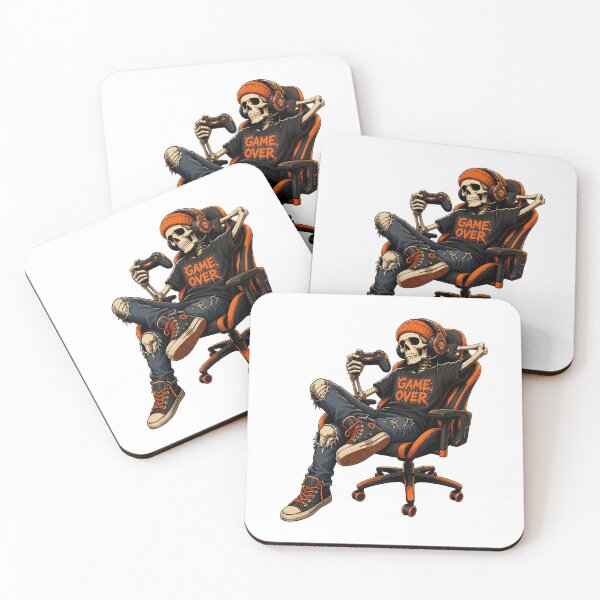 Item preview, Skeleton Gamer 'Game Over' Orange Beanie Art designed and sold by OlyvieArt.