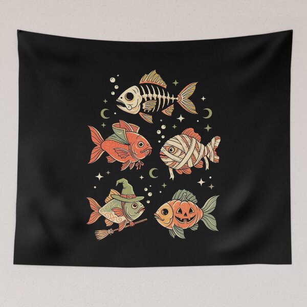 Item preview, Halloween Fishing Ghost Skeleton Trout Fish  designed and sold by nosu-art-pod.
