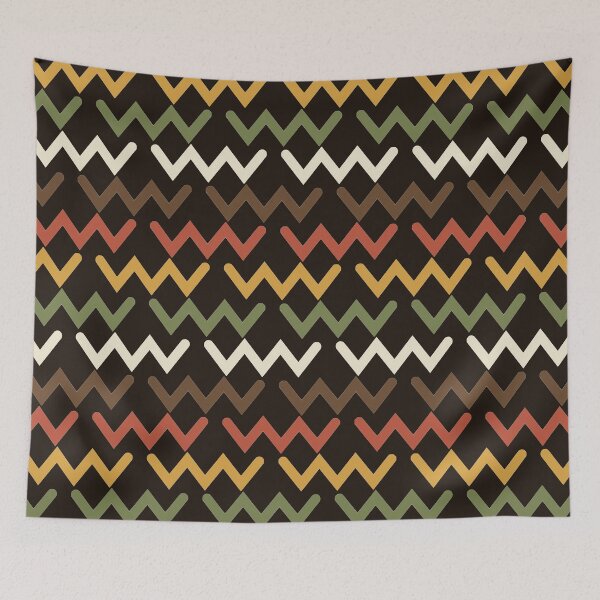 Item preview, 70s Retro Chevron Cascade Heavy Line Zigzag Geometric Pattern designed and sold by KungPowUnicorn.