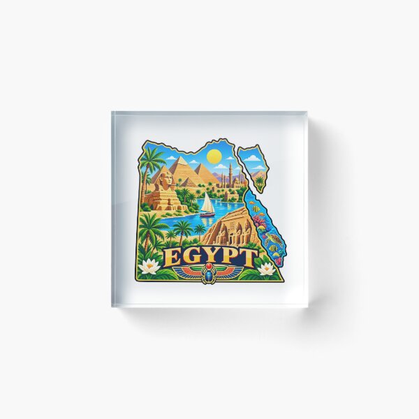 Item preview, Egypt Country Map designed and sold by Myra365Art.