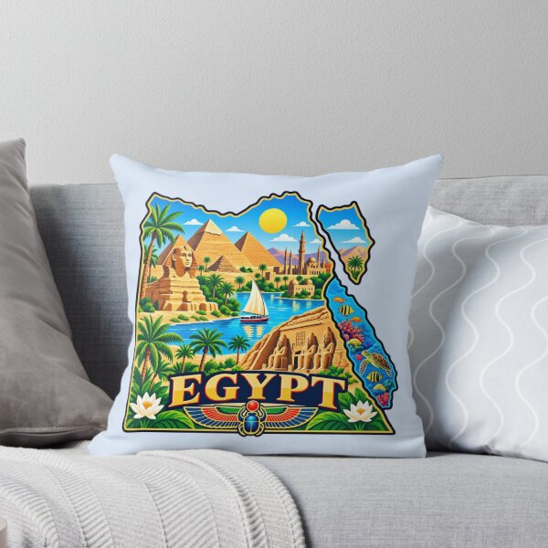 Item preview, Egypt Country Map designed and sold by Myra365Art.