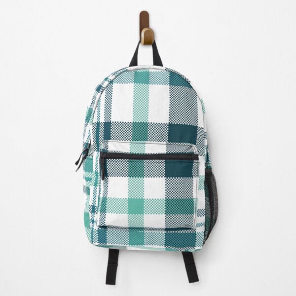 Item preview, Navy blue and mint green plaid tartan seamless background designed and sold by PowerAntShop.