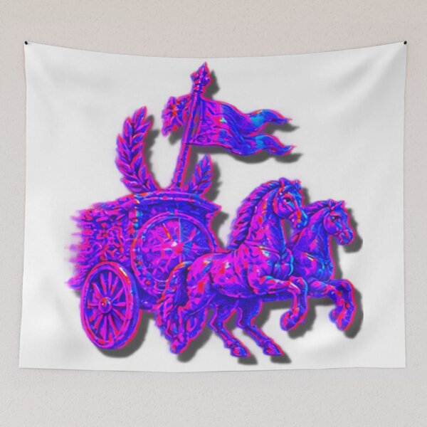 Item preview, Vaporwave Neon Antiquity Chariot - Cyberpunk Roman Rider designed and sold by A E S T H E T A T A G.