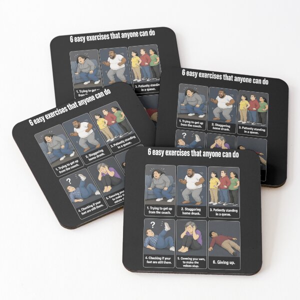 Item preview, 6 Easy Exercises That Anyone Can Do: A Relatable Humor Meme designed and sold by abby-thorns.
