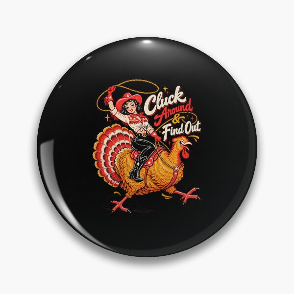 Item preview, Cluck Around And Find Out Funny Retro Cowgirl Turkey Rodeo Design designed and sold by JimJefferiesSh.