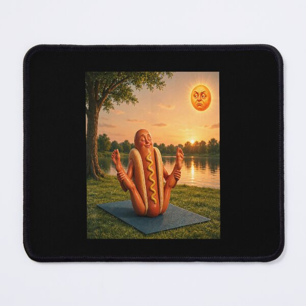 Item preview, Sunning Hotdog Funny Hot Dog Yoga designed and sold by nosu-art-pod.