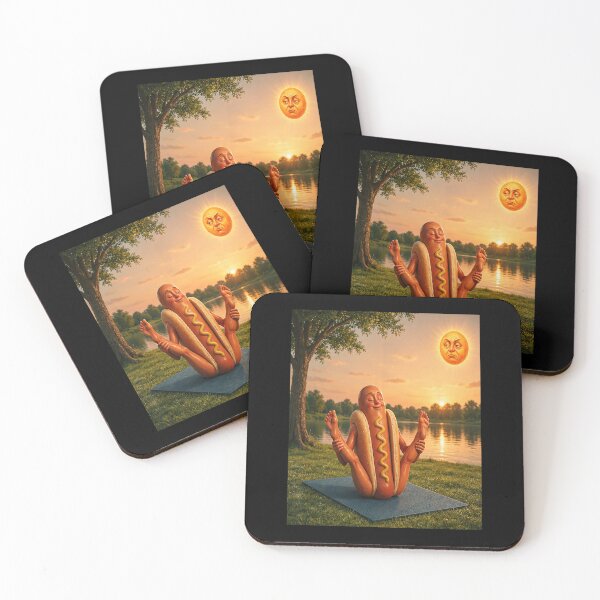 Item preview, Sunning Hotdog Funny Hot Dog Yoga designed and sold by nosu-art-pod.