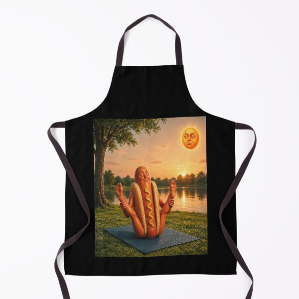 Item preview, Sunning Hotdog Funny Hot Dog Yoga designed and sold by nosu-art-pod.