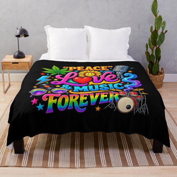 Item preview, Peace Love & Music Forever – Retro Psychedelic Music Art designed and sold by Classic Chaos Creations.