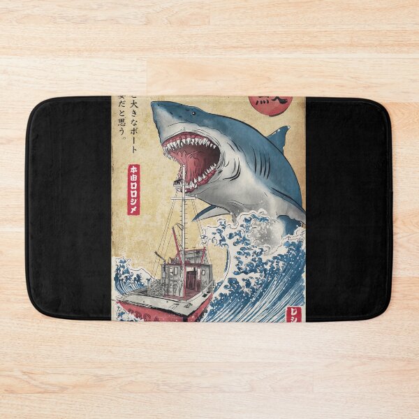 Item preview, Great White Shark Attack Japanese Art Print designed and sold by Cullenest.