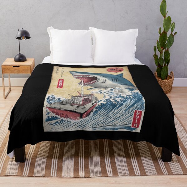 Item preview, Great White Shark Attack Japanese Art Print designed and sold by Cullenest.