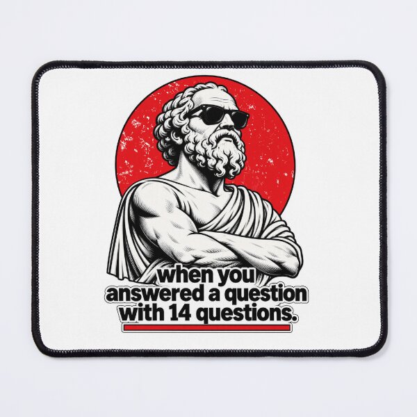 Item preview, Socrates — Answered a Question With 14 Question designed and sold by Cute & Funny Hand-Drawn Prints | Happy Doodle Friends Shop.