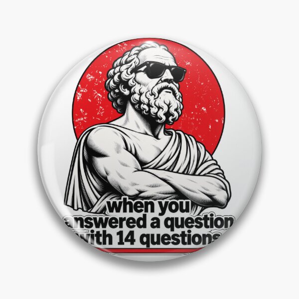Item preview, Socrates — Answered a Question With 14 Question designed and sold by Cute & Funny Hand-Drawn Prints | Happy Doodle Friends Shop.
