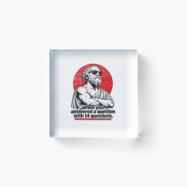 Item preview, Socrates — Answered a Question With 14 Question designed and sold by Cute & Funny Hand-Drawn Prints | Happy Doodle Friends Shop.
