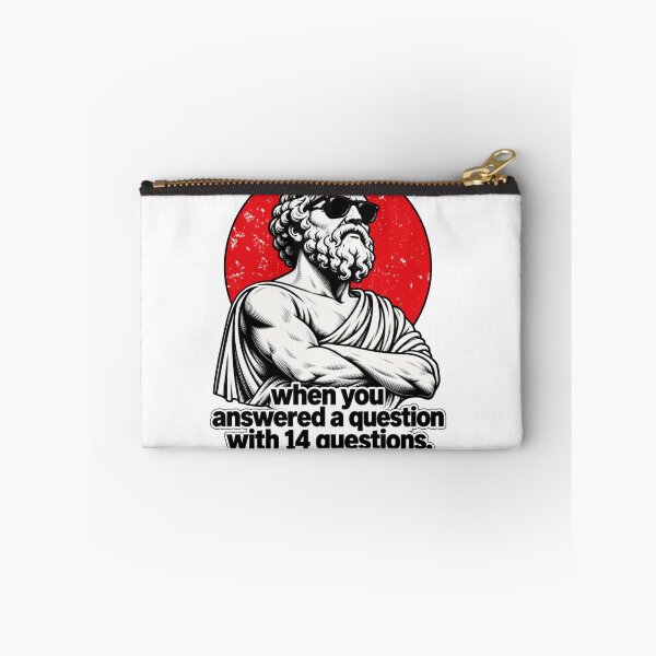 Item preview, Socrates — Answered a Question With 14 Question designed and sold by Cute & Funny Hand-Drawn Prints | Happy Doodle Friends Shop.