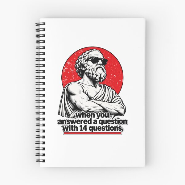 Item preview, Socrates — Answered a Question With 14 Question designed and sold by Cute & Funny Hand-Drawn Prints | Happy Doodle Friends Shop.
