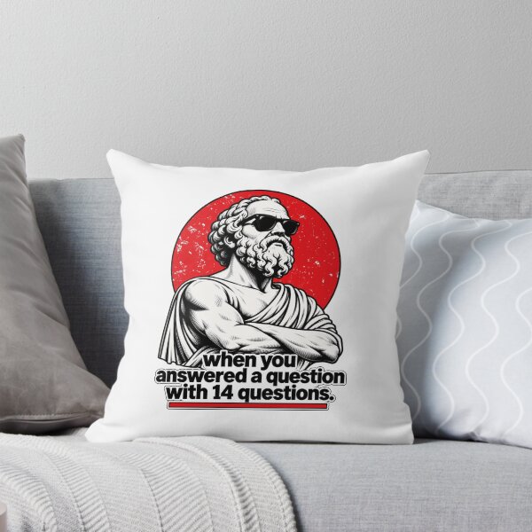 Item preview, Socrates — Answered a Question With 14 Question designed and sold by Cute & Funny Hand-Drawn Prints | Happy Doodle Friends Shop.
