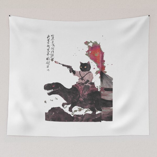 Item preview, Cat Cowboy Riding T-Rex Volcano designed and sold by Cullenest.