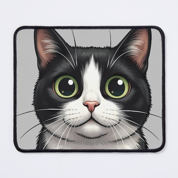 Item preview, Big Eyes Black and White Cat designed and sold by carvect-id.
