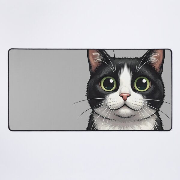 Item preview, Big Eyes Black and White Cat designed and sold by carvect-id.