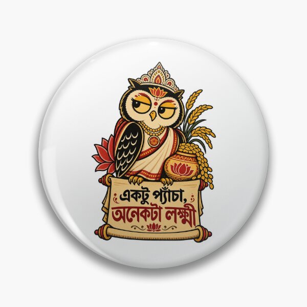 Item preview, Ektu Pencha Anekta Lokkhi Cute Bengali Owl Art designed and sold by aneekhait.