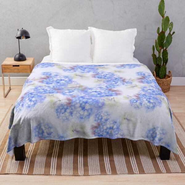Item preview, blue hydrangea botanical illustration designed and sold by letsgow8th.