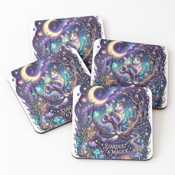 Item preview, Stardust & Magick - Celestial Night Cat with Moon designed and sold by RoyalDeluxGo.