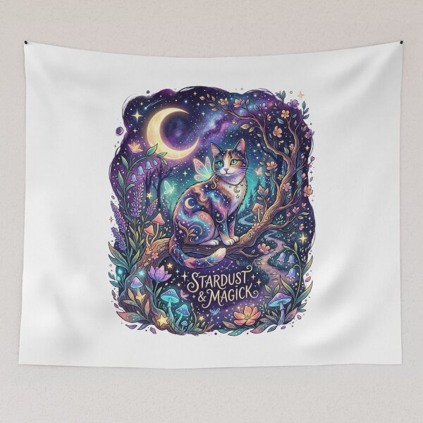 Item preview, Stardust & Magick - Celestial Night Cat with Moon designed and sold by RoyalDeluxGo.