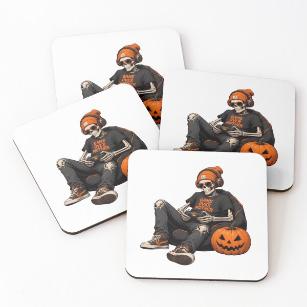 Item preview, Skeleton Gamer on Pumpkin designed and sold by OlyvieArt.
