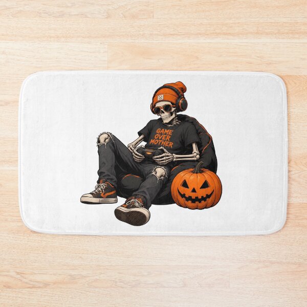 Item preview, Skeleton Gamer on Pumpkin designed and sold by OlyvieArt.