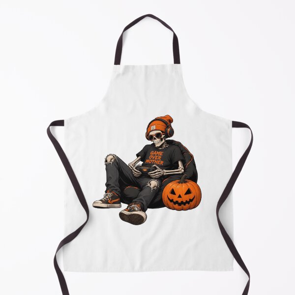 Item preview, Skeleton Gamer on Pumpkin designed and sold by OlyvieArt.